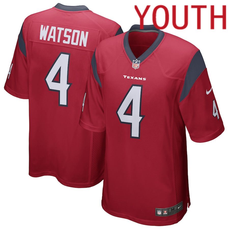 Youth Houston Texans #4 Deshaun Watson Nike Red Game NFL Jersey